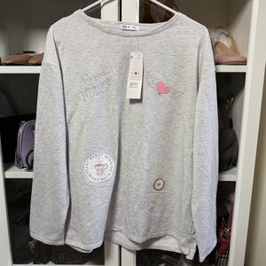 NWT Tex Light Gray Long Sleeve Shirt Pullover Sweater Size XL